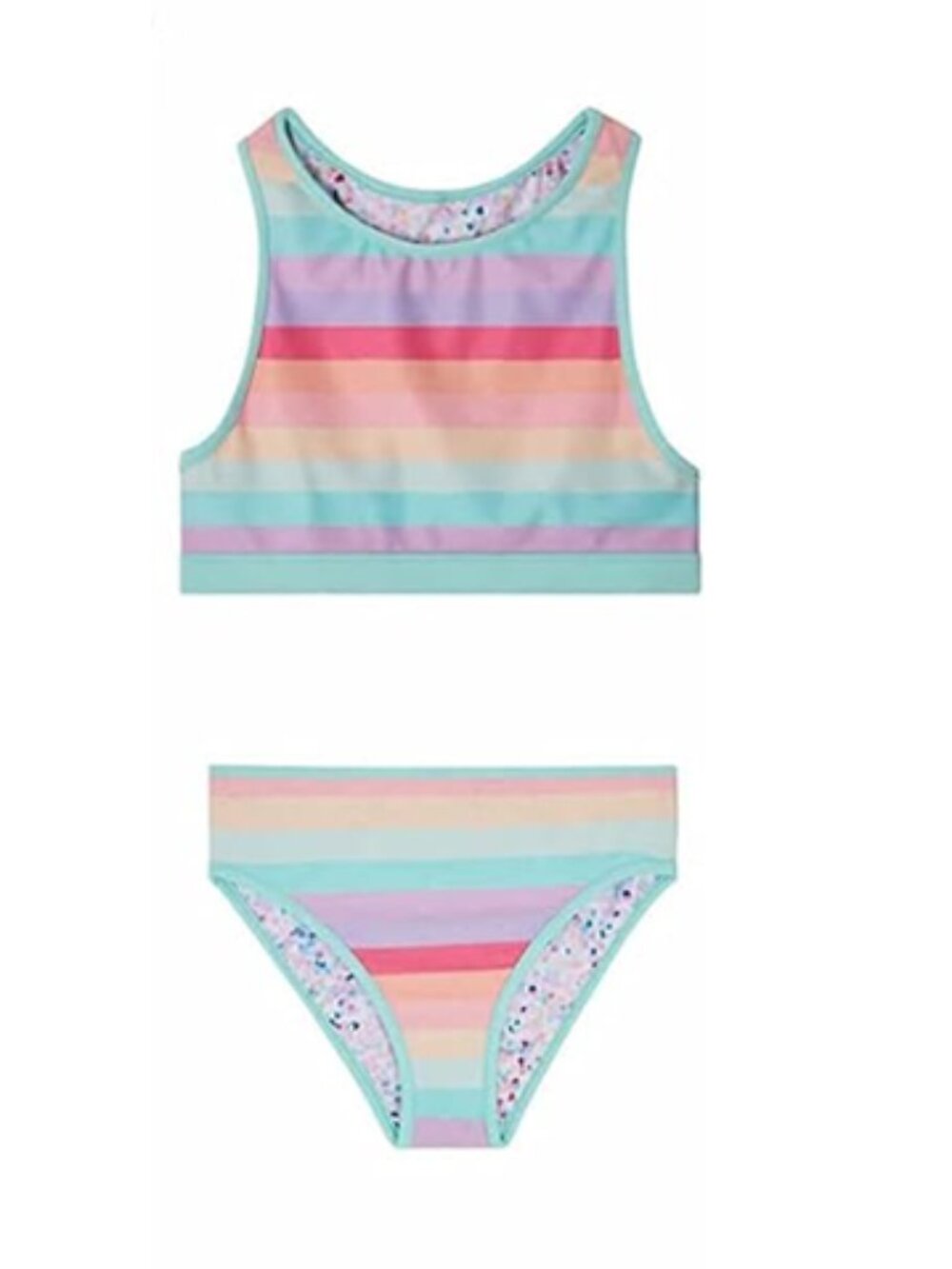 NEW Eddie Bauer 2 Piece Reversible Raceback Sports Bra Bikini Swimsuit Swim Suit